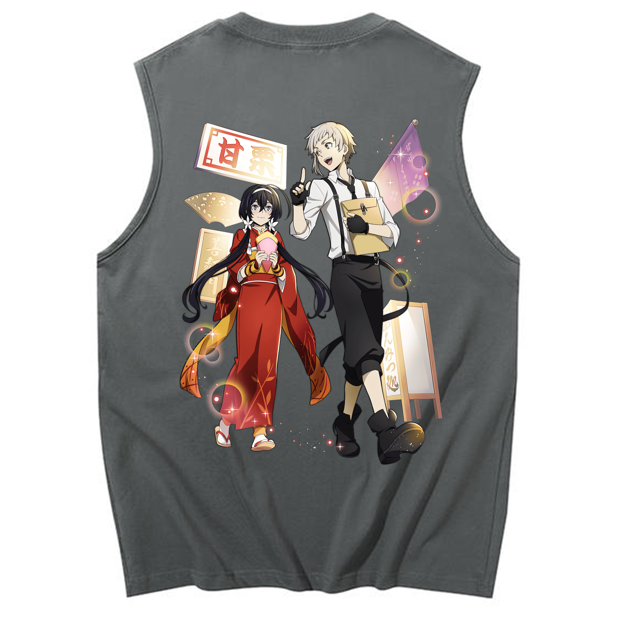 （画像用） 文豪ストレイドッグス Bungo Stray Dogs コットン100％タンクトップ（背面プリント）